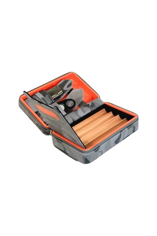 Cohiba Çakmak Kesicili Kamuflaj Desenli Deri Puro Taşıma Çantası & Seyahat Humidoru