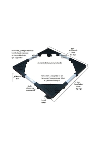 Teleskopik Buzdolabı Altlığı Çamaşır Makinesi Altlığı - 550271469