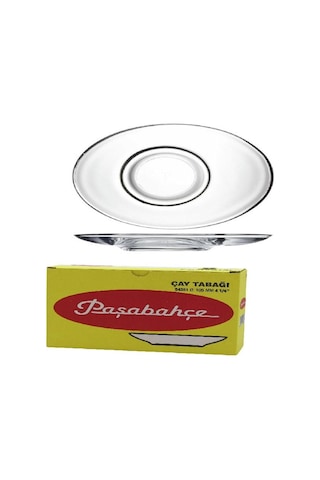 Paşabahçe 54381 Aqua Oval Çay Tabağı 6'lı Şeffaf