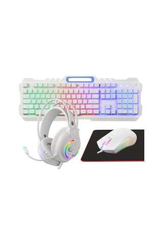 Fitment Km-gx7 Gökkuşağı Aydınlatmalı Usb Gaming Combo Q Gaming Klavye + Mouse + Mousepad + Kulaklık