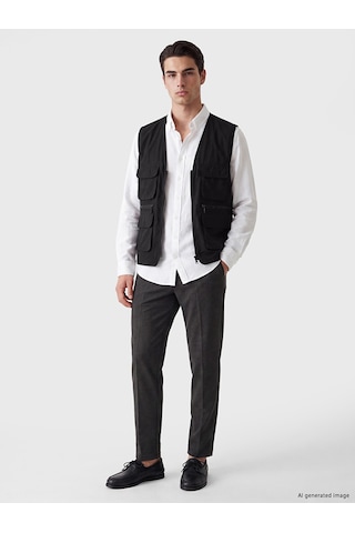 Lcwaıkıkı Classic Siyah Regular Fit Erkek Avcı Yeleği