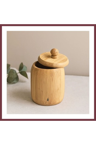 Storeşahin Kapaklı Ahşap Bambu Şekerlik 7.5 X 8.5 Cm Shn0720
