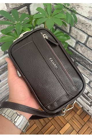 Guard Leather Guard Kahverengi Hakiki Deri Şifreli El Çantası Çok Renkli