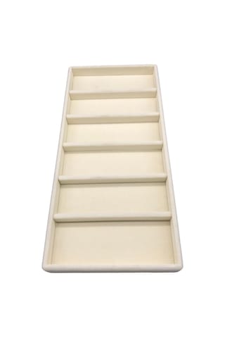 Yerli Üretim Lefkoşa Model Süet Kumaş Krem Renk Gözlük Standı Krem