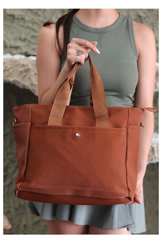 Taba Renk İçi Astarlı Cilt Deri Kadın Çanta Tarztrr Taba