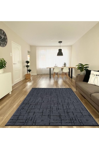 Çam Halı Bodrum Bdr 123 Antrasit Özel Latex Kaymaz Tabanlı Kilim