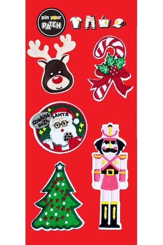 Pin Your Patch New Year Christmas Yeni Yıl Patch Set Patch Yama Seti Kırmızı