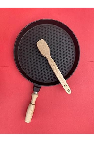 Döküm Izgara Tavası 31 Cm Çapında Açık Bakır