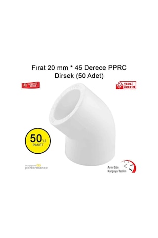 Fırat 20 Mm * 45 Derece Pprc Dirsek (50 Adet)