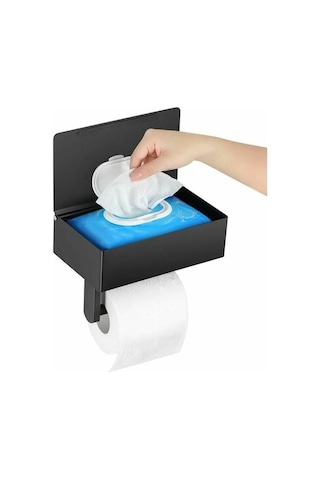 Novahub Pratik Raflı Tuvalet Kağıdı Tutucusu - Paslanmaz Çelik Duvara Monte - Islak Mendil Dispenseri - Premium Banyo Eşyası Diğer