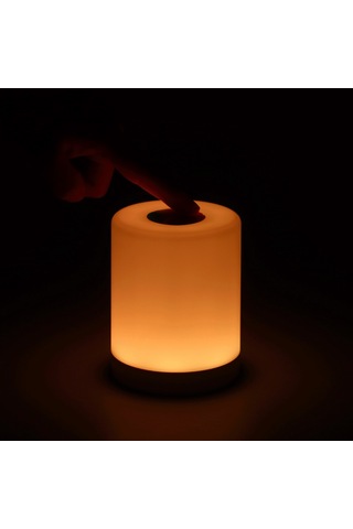 Geeksen Led Yatak Odası Lambası, Dokunmatik Kontrol, 3 Seviye Isınak Beyaz Işık, Rgb Renkli Ambiyans Işığı, Şarj Edilebilir, Duvara Asılabilir/sabitlebilir Beyaz Diğer