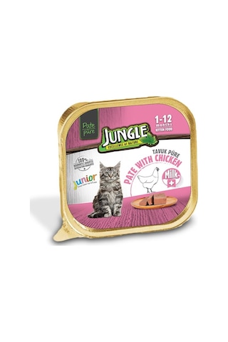 Jungle Junior Tavuklu ve Sütlü Pate Yavru Kedi Yaş Maması 100 G