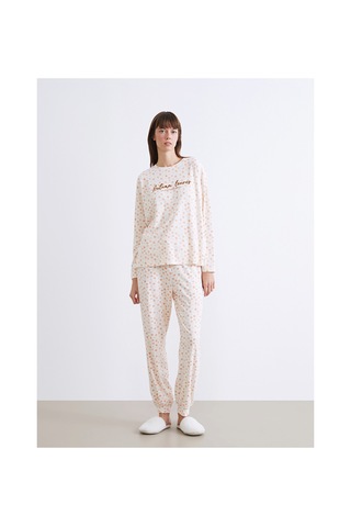 Lcw Dream Pembe Bisiklet Yaka Çiçekli Kadın Pijama Takımı