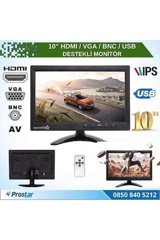 10.1 İnç Büyük Ekranlı Hdmi Vga Bnc Av Usb Girişli Monitör