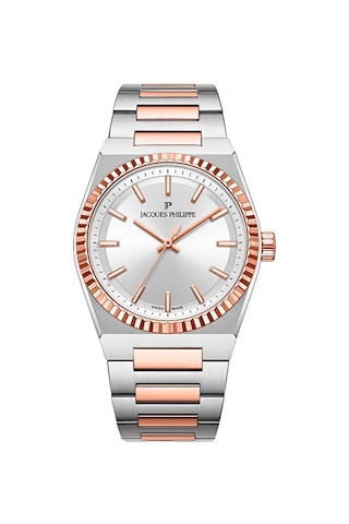 Jacques Philippe Jpqls587328rg Swiss Made Quartz Çelik Rose Gold / Metalik Gri Safir Cam 34 Mm Kadın Kol Saati