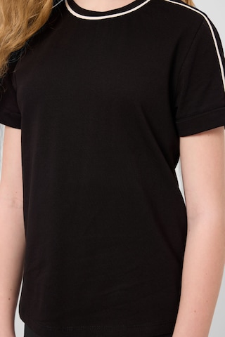 Siyah Pamuklu O Yaka Standart Fit Basic Kız Çocuk T-shirt - 75177 Siyah