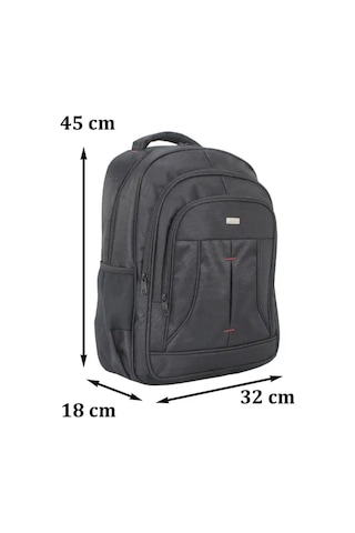 Case Club 2114 Büyük Boy 17 İnç Laptop Bölmeli Sırt Çantası Siyah