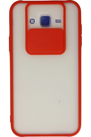 Newface - 549 - Samsung Galaxy J7 Kılıf Palm Buzlu Kamera Sürgülü Silikon - Matxzngz - - Kırmızı