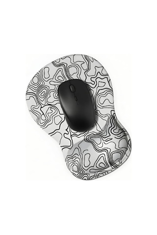Topowave Bilek Destekli Mouse Pad Ergonomik Kaymaz Taban Mouse Pad Bilek Koruyucu Dijital Mouse Pad Beyaz