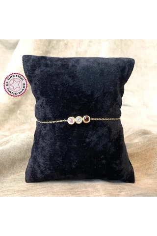 Uretti - Mehtap 4435 - El Yapımı 925 Ayar Gümüş Tasarım Halhal - Gold Gold