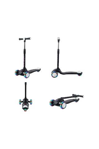 Scooter Pro Katlanabilir 3tekerli Led Işıklı 3kademeli Direksiyon 50kğ Taşıma Kapasiteli 3+yaş Siyah