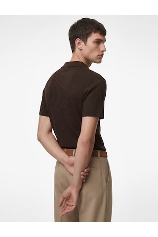 Koton Kısa Kollu Pamuklu Slim Fit Polo Yaka Tişört Kahverengi 6sam10291mk Kahve
