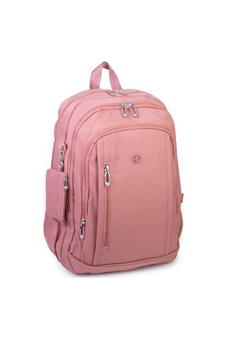 Nas Bag Unisex Büyük Boy Hafif Çok Gözlü Okul Sırt Çantası En :30 Cm Boy:44 Cm Gül Kurusu Gül Kurusu
