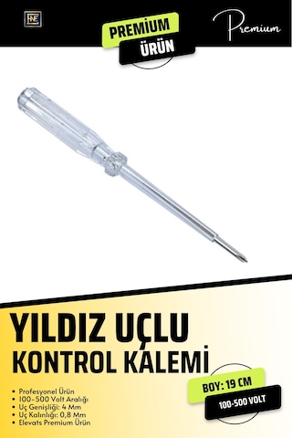 Yıldız Kontrol Kalemi 100-250 Volt Ölçme Özellikli Mekanik Elektrik Kontrol Kalemi
