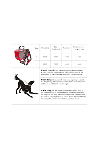 Samdoo Kırmızı L Boy Nylon Köpek Sırt Çantası, Yolculuk İçin Yansıtıcı Şeritli, Taban Kuyruklu Tasarım