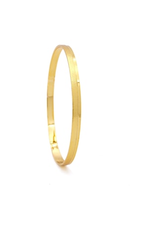 Altın Kaplama İmitasyon 4mm Simli Kibrit Çöpü Bilezik Blz-3121 Altın