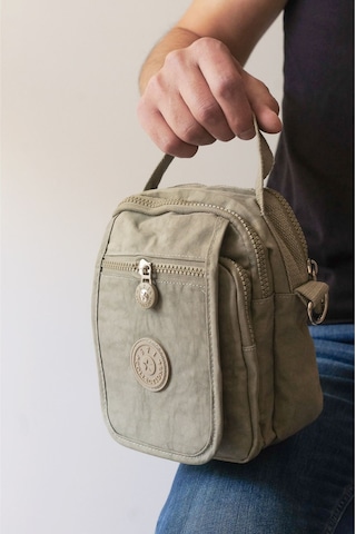 Krinkıl/klinkır Su Geçirmez İthal Kumaş Cırtlı Çokgözlü Erkek Çapraz Omuz Ve El Çantası Bej 11-6k Bej