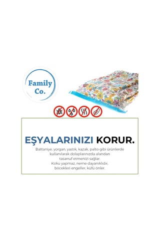 Family Co. Vakumlu Hurç Poşet Setleri 3 Parça 80x100-2, 100x130-1 Diğer