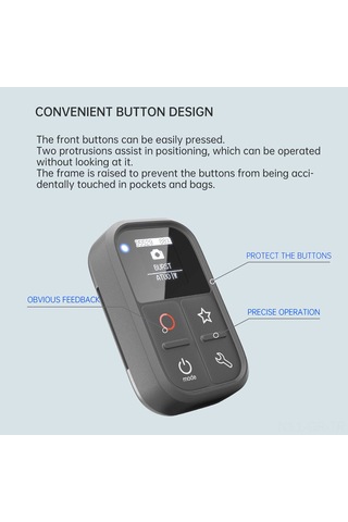 Singree Gopro Hero 10/9/8/7/6 İçin Kablosuz Akıllı Uzaktan Kumanda - 80m Menzil, 3 Saat Pil Ömrü, Su Geçirmez Siyah