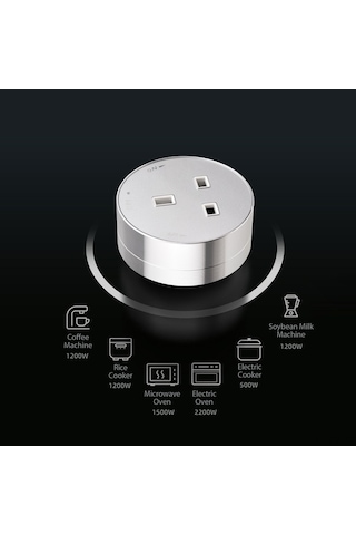 Trendooze Çoklu Usb, 16a Kare Gri Avrupa Adaptörü - Farklı Desen