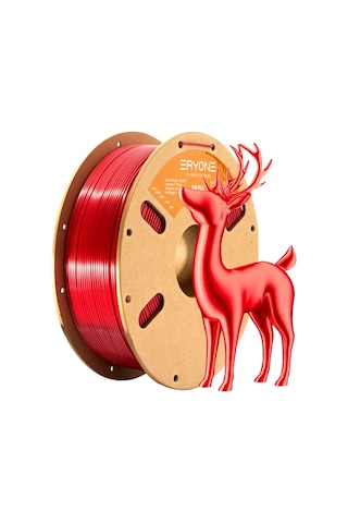 Techbloom Eryone 200g Pla Premium Silk Red Ultra 3d Yazici Icin Baski Filamenti 1.75mm 200g