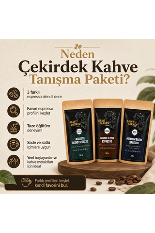 Çekirdek Kahve Tanışma Paketi 3x100 Gr