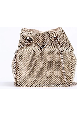 Kadın Guess Yapay Elmas Taşlı Lua Mini Kova Çanta - Altın Altın