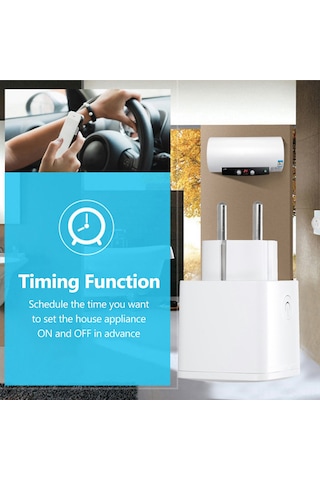 Yunboo 16a Akıllı Wifi Priz - Google Home Uyumlu, Enerji Takip, Ses Kontrol, Zamanlayıcı, Uzaktan Kontrol 113 Karakter