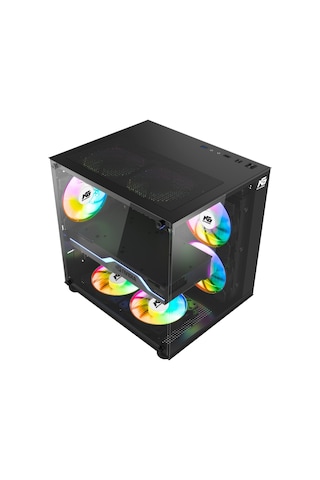 Orion Cube 3x Tuştan Değişen Rgb Fanlı M-atx Boş Bilgisayar Kasası Siyah