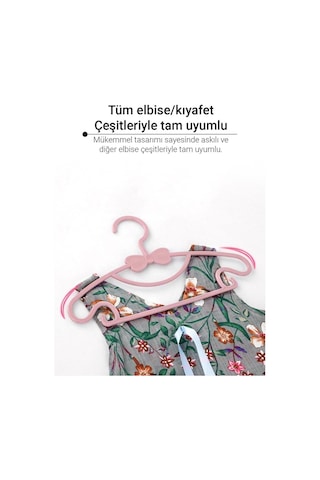 Morpanya Sweet 12 Adet Pembe Bebek Elbise Askısı Fiyonklu Kelebek Bebek Ço Pembe