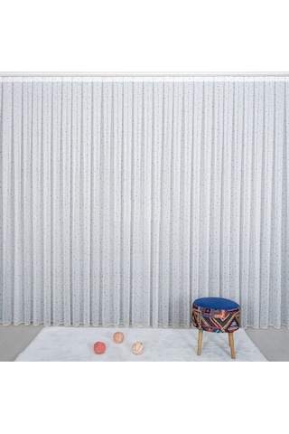 Caserta Home Point Çocuk Odası 4 Renkli Noktalı Puantiyeli Tül Perde