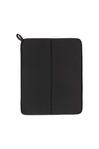 Toptanfoni Bulaşık Matı Süper Emici Bulaşık Kurutma Örtüsü 45x36cm Katlanabilir Bulaşık Matı Siyah Siyah