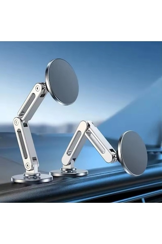 Metal Manyetik Araç İçi Telefonu Tutucu 360 Serbest Dönüş Magsafe Mıknatıslı Katlanabilir Telefon Tutucu