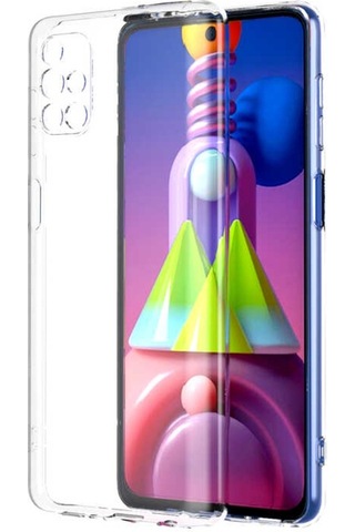 Galaxy M51 Kılıf Zore Kamera Korumalı Süper Silikon Kılıf Renksiz