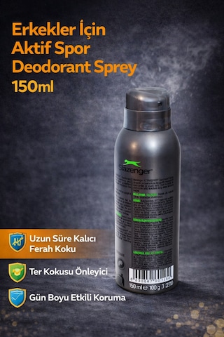 Erkekler İçin Aktif Spor Deodorant Sprey 150 Ml Uzun Süre Kalıcı Ferah Koku