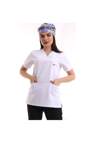 Zarf Yaka Kadın Tek Üst - 171 Beyaz-6131