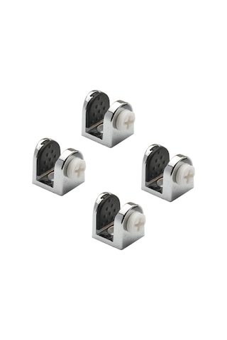 Lexroo Tırnak Metal Cam Raf Tutucu Cam Etejer Menteşesi Krom Plastik Vidalı 8 Mm 4 Adet Çok Renkli
