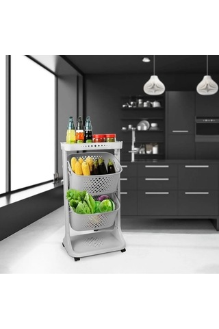 İki Katlı Organizer Sepet - Sebzelik
