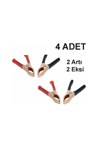 Akü Maşası Lüx 4 Adet 2 Takım Mini Akü Takviye Maşa 2 Artı 2 Eksi