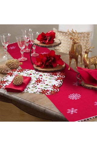 Xiaaokeji 6'lı Amerikan Servisi Seti İşlemeli Noel Atatürk Çiçeği Ve Kutsal Ağaç Tasarımı Diğer